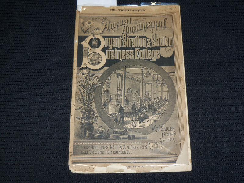 1885 BRYANT STRATTON & SADLER BUSINESS COLLEGE CATALOGUE - J 6866