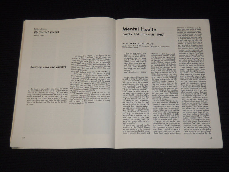1966-1967 MENTAL HEALTH LECTURES - CONNECTICUT MUTUAL LIFE CO. LOT OF 2 - K 591