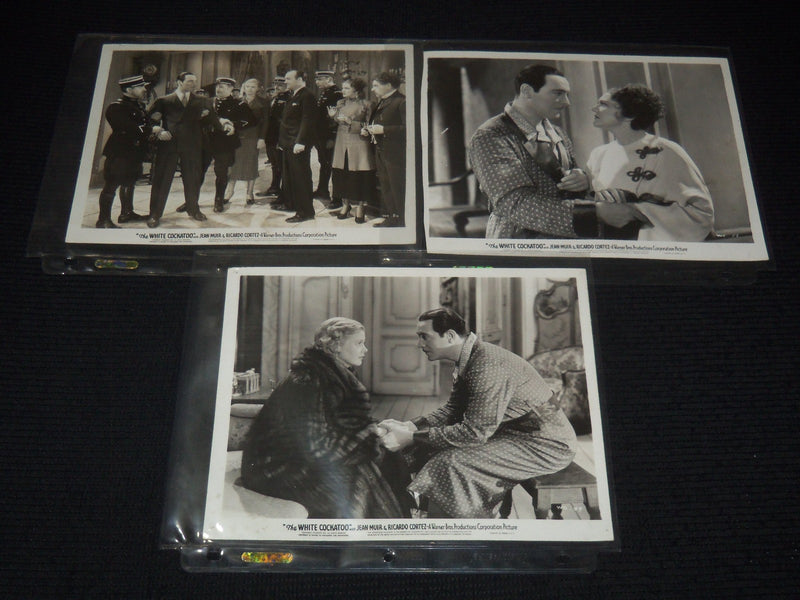 THE WHITE COCKATOO MOVIE STILLS - CORTEZ - MUIR - LOT OF 3 PHOTOS - 8x10 - #83