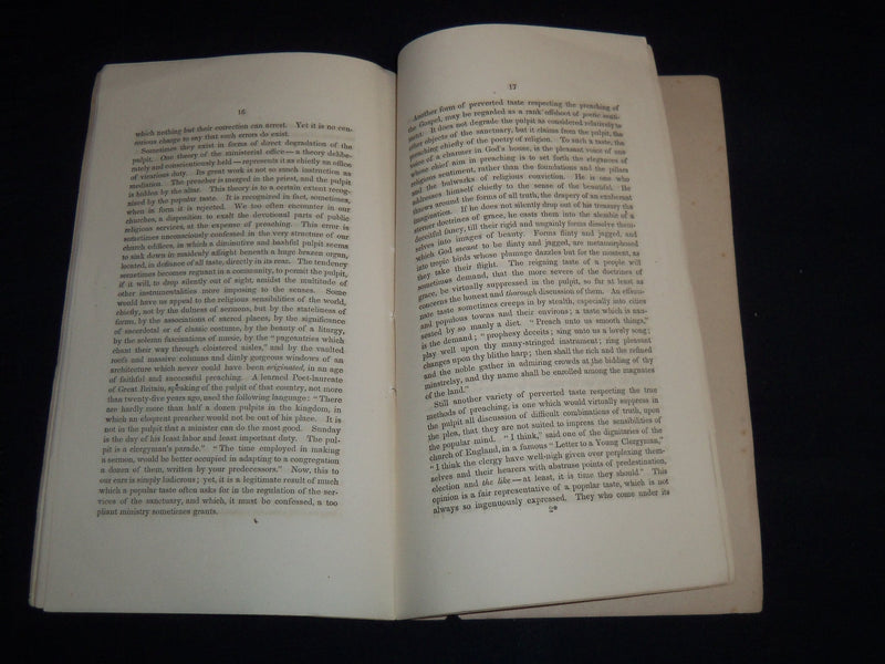 1854 AUSTIN PHELPS DISCOURSE - CHAPEL OF ANDOVER SEMINARY - J 8865