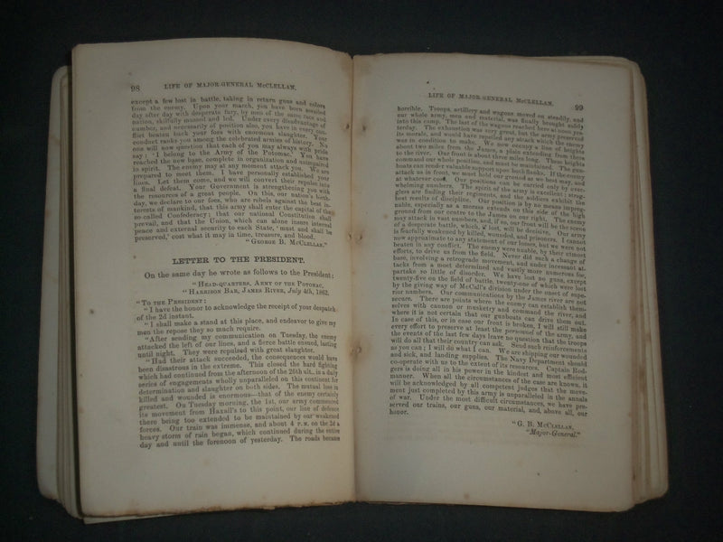 1864 THE LIFE CAMPAIGNS AND PUBLIC SERVICE OF GENERAL MCCLELLAN BOOK - KD 5446