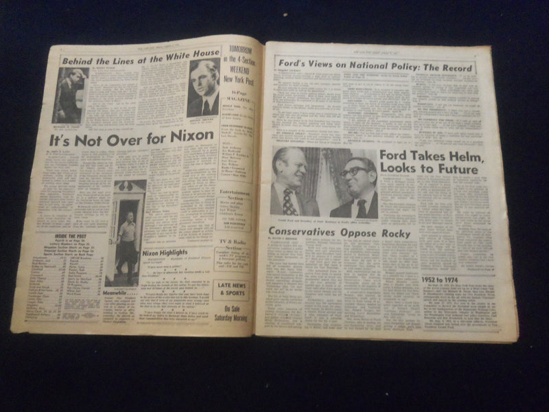 1974 AUGUST 9 NEW YORK POST NEWSPAPER - PRESIDENT NIXON RESIGNS - NP 6064