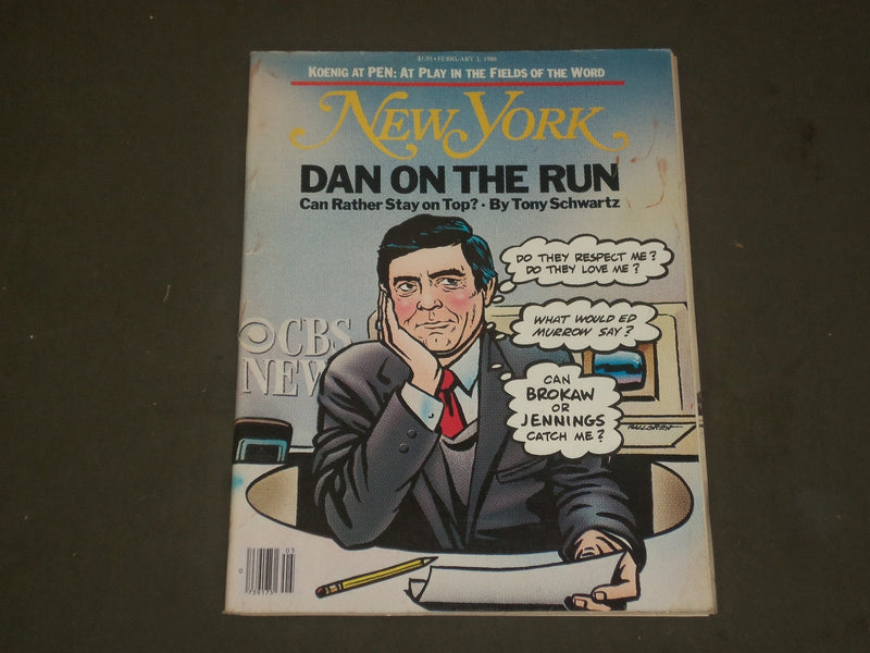 1986 FEBRUARY 3 NEW YORK MAGAZINE - DAN RATHER, DAN ON THE RUN - B 2160