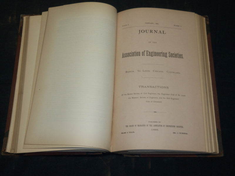 1882-1899 ASSOCIATION OF ENGINEERING SOCIETIES BOUND VOLUMES LOT OF 18 - KD 2B