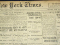 1922 NOVEMBER 24 NEW YORK TIMES - KLAN DRIVE ON HERE - NT 8437