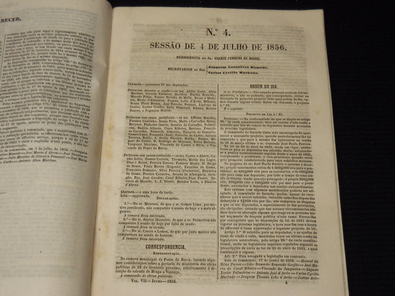 1856 JAN-JUL DIARIO DA CAMARA DOS DEPUTADOS VOLUMES LOT OF 3 - LISBOA - KD 2016K