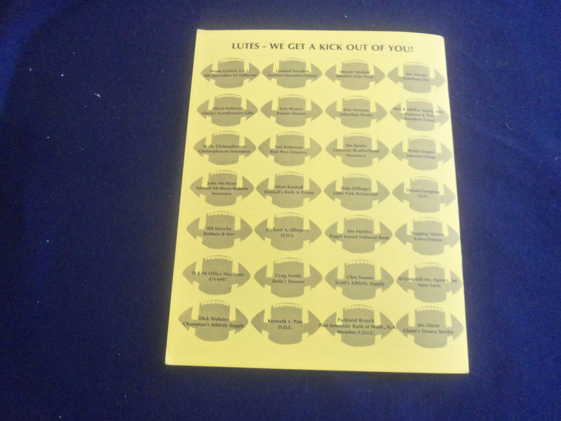 1983 DEC 10 PIZZA BOWL FOOTBALL PROGRAM-NORTHEWESTERN VS. PAC. LUTHERAN-ST 6362B