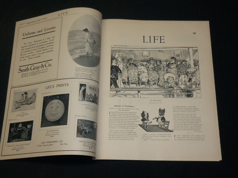 1905 JUNE 22 LIFE MAGAZINE - NICE COVER - NICHOLAS THE SZAR ILLUS. - B 4589A