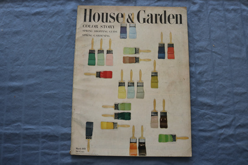 1951 MARCH HOUSE & GARDEN MAGAZINE - COLOR STORY - SPRING SHOPPING GUIDE- E 9290