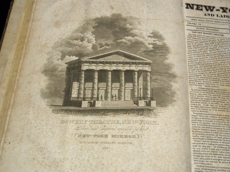 1828-1829 NEW YORK MIRROR AND LADIES GAZETTE BOUND VOLUME NO. 6 - KD 4675J
