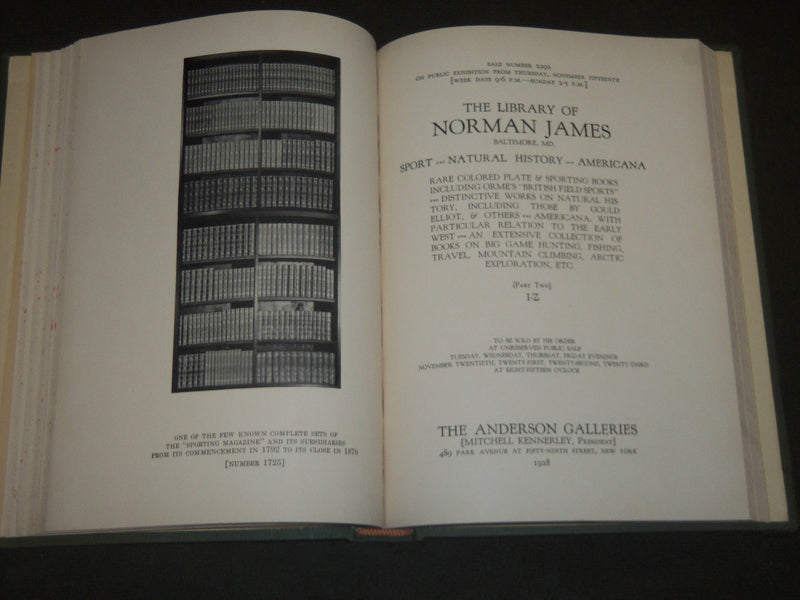 1928 NOV 9 & 15 THE LIBRARY OF NORMAN JAMES AUCTION CATALOGUE - KD 2099D