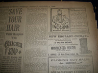 1898 OCT-DEC LEWISTON EVENING JOURNAL NEWSPAPER VOLUME - LEWISTON MAINE - BV 10