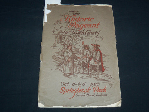 1916 ST. JOSEPH COUNTY PAGEANT PROGRAM - SOUTH BEND INDIANA - J 8735