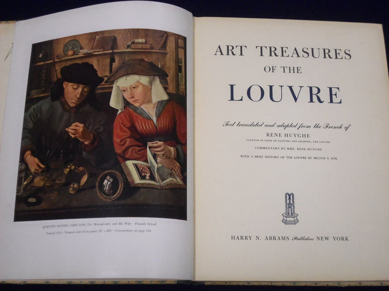 1951 ART TREASURES OF THE LOUVRE BY RENE HUYGHE BOOK - NICE PLATES - KD 2862