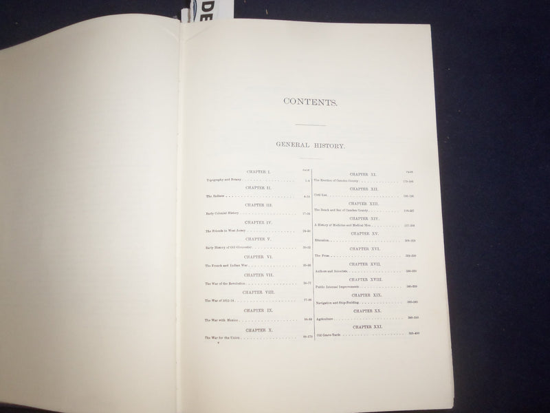 1974 THE HISORY OF CAMDEN COUNTY BICENTENNIAL EDITION HARDCOVER BOOK - KD 9086