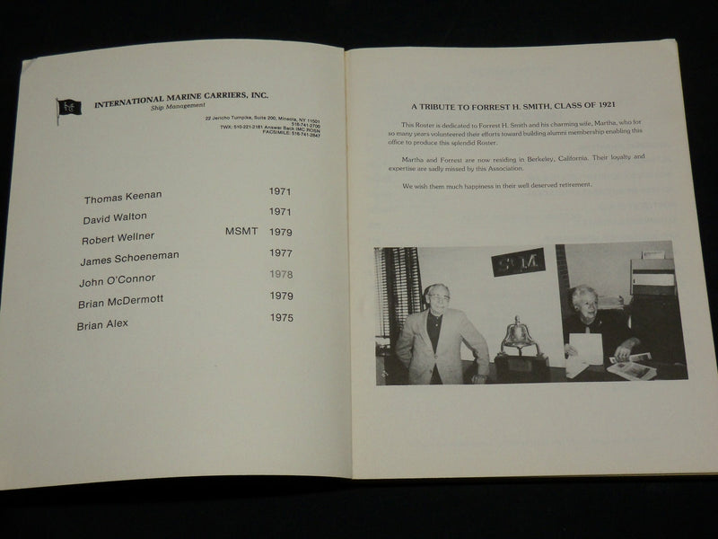 1989 MARITIME COLLEGE ROSTER OF ALUMNI ASSOCIATION + 4 REPORTS - J 5944