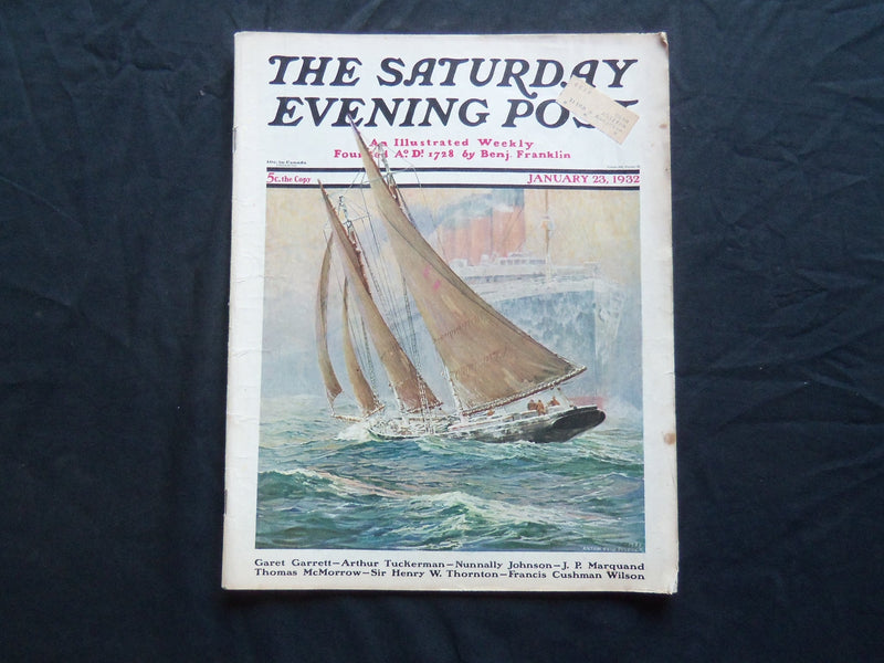 1932 JANUARY 23 THE SATURDAY EVENING POST MAGAZINE - ILLUSTRATED COVER -SP 1450