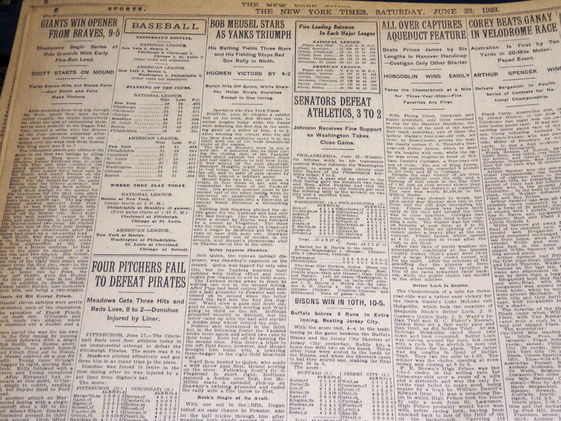 1923 JUNE 23 NEW YORK TIMES - LEVIATHAN SETS NEW SPREAD RECORD - NT 8727