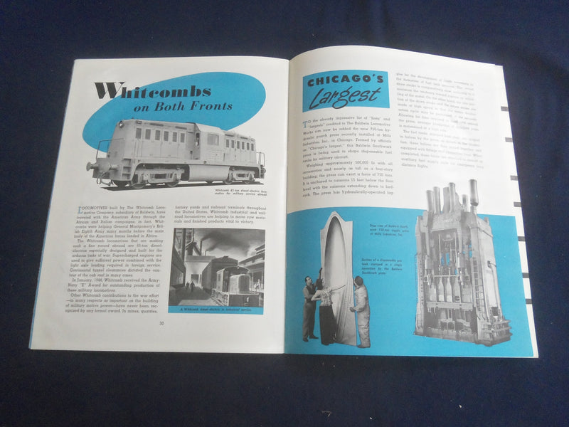 1944 SECOND QUARTER BALDWIN LOCOMOTIVES MAGAZINE- GREAT COVER & PHOTOS- SP 6482N