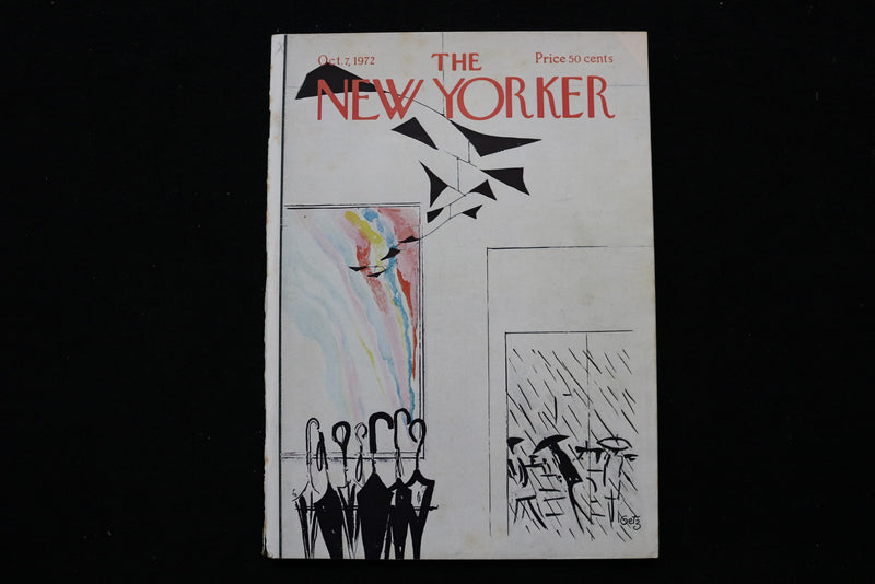 1972 OCTOBER 7 NEW YORKER MAGAZINE - GREAT ILLUSTRATED COVER - NY 2869