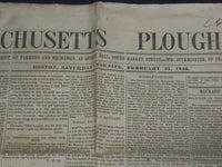 1846 FEBRUARY 21 MASSACHUSETTS PLOUGHMAN NEWSPAPER - SILLIMAN'S LECTURE- NP 5119