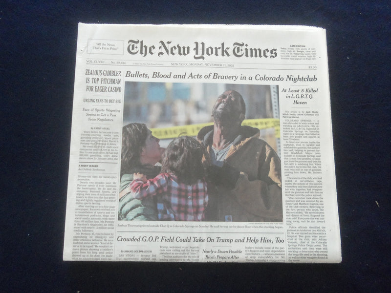 2022 NOV 21 NEW YORK TIMES - BULLETS, BLOOD AND ACTS OF BRAVERY IN COLORADO CLUB