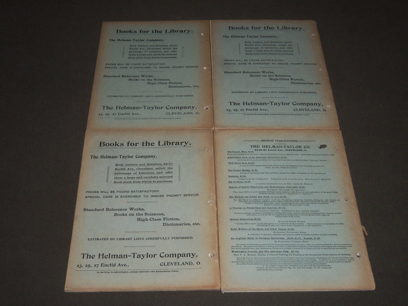 1899 CUMULATIVE INDEX OF PERIODICALS QUARTERLY LOT OF 4 - VOLUME 4 - O 1775