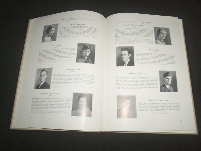 1933 THE TECH REVIEW CENTRAL HIGH SCHOOL YEARBOOK - PROVIDENCE, RI - YB 2545