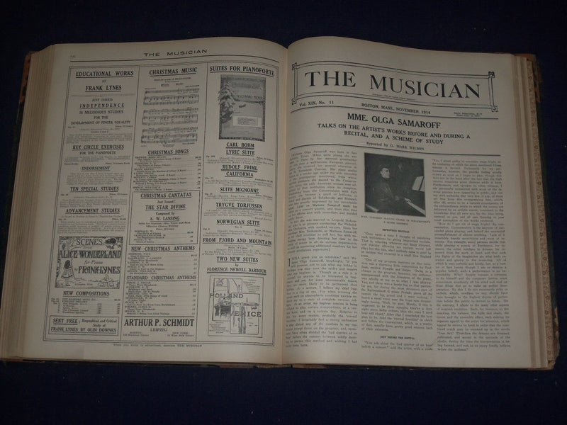 1914 JANUARY-DECEMBER THE MUSICIAN BOUND VOL NO. 19 - GREAT PHOTOS/ADS - KD 1962