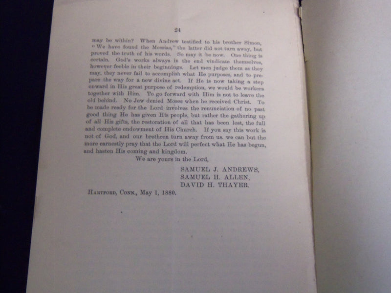 1880 LETTER FO MEMBERS OF AN ECCLESIASTICAL COUNCIL - WINDSOR LOCKS - J 8881