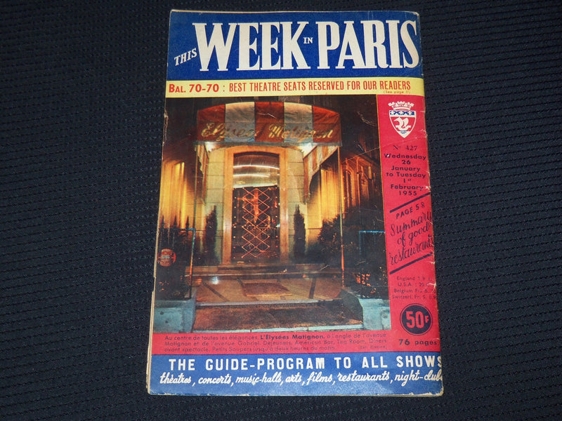 1955 JAN-FEB UNE SEMAINE DE PARIS MAGAZINE - ESTHER WILLIAMS COVER - J 9889