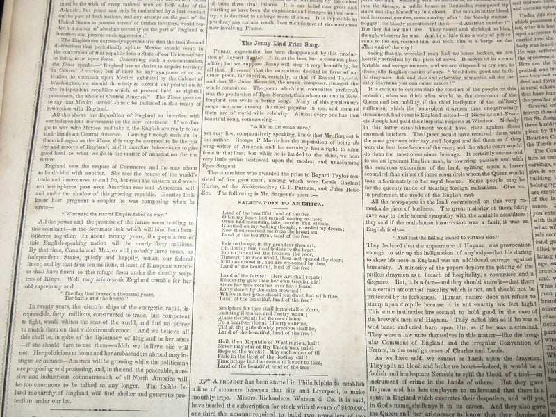 1850 SEPTEMBER 28 BOSTON MUSEUM NEWSPAPER - JENNY LIND LEADING FASHION - NP 9052