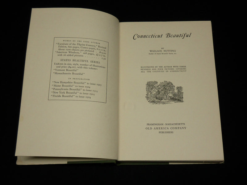 1923 CONNECTICUT BEAUTIFUL HARDCOVER BOOK BY WALLACE NUTTING - KD 6475