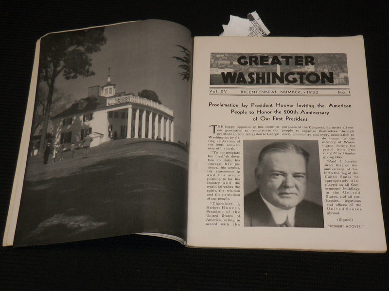 1932 GREATER WASHINGTON BICENTENNIAL NUMBER MAGAZINE - NICE PHOTOS - J 6948