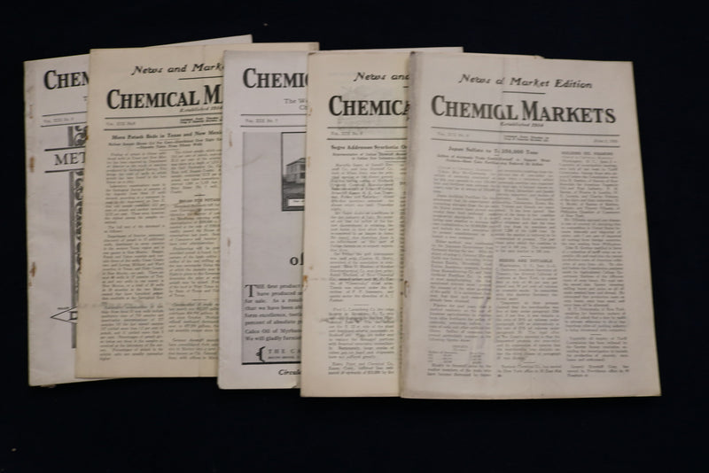 1926 DRUG & CHEMICAL MARKETS WEEKLY MAGAZINE - LOT OF 50 - O 3631