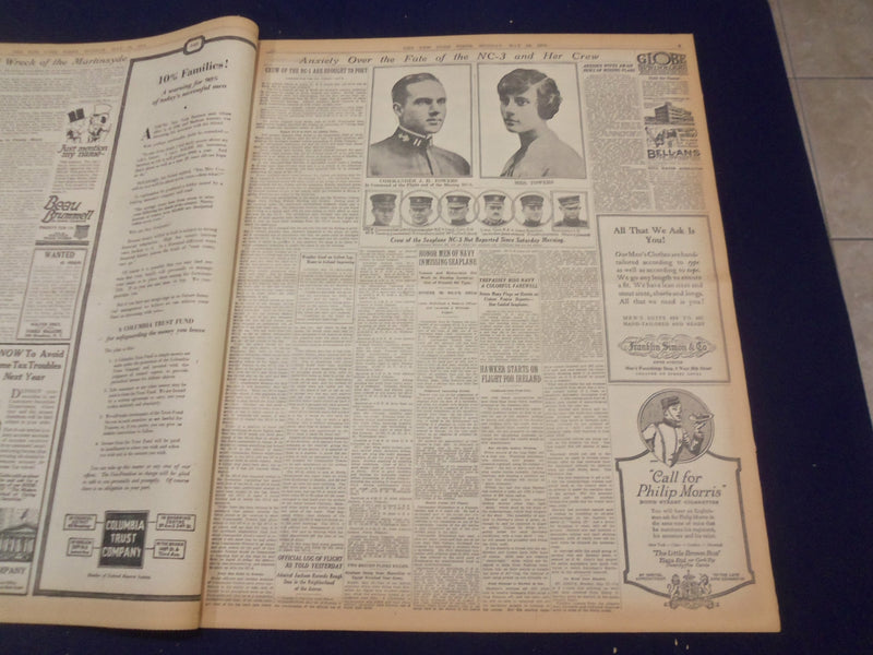 1919 MAY 19 NEW YORK TIMES - HAWKER IN BIPLANCE CROSSING THE OCEAN - NT 9252
