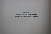 1931 AFRICA VIEW HARDCOVER BOOK BY JULIAN HUXLEY - KD 9757