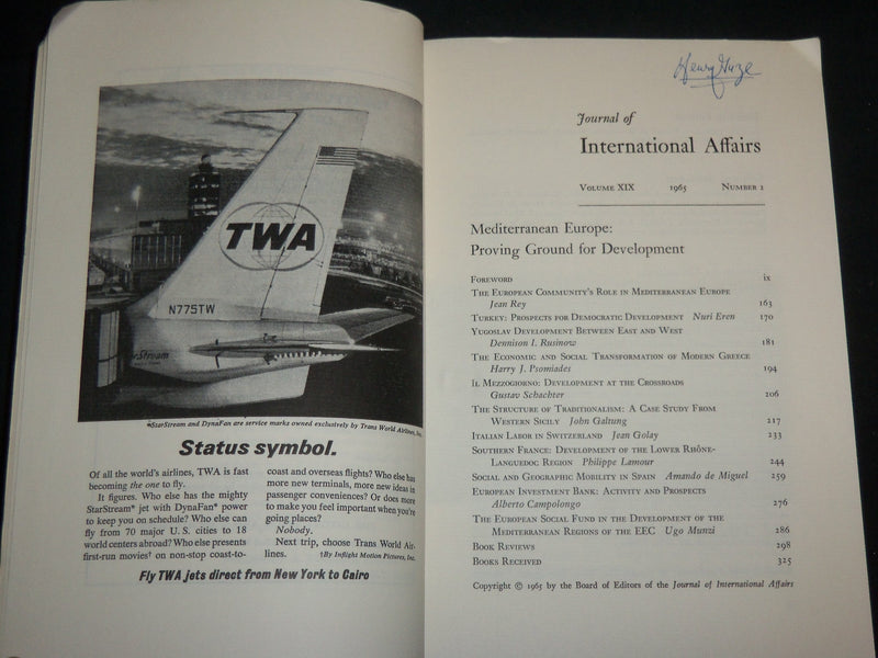 1965 JOURNAL OF INTERNATIONAL AFFAIRS VOLUME 19 ISSUE NO. 2 - J 6793