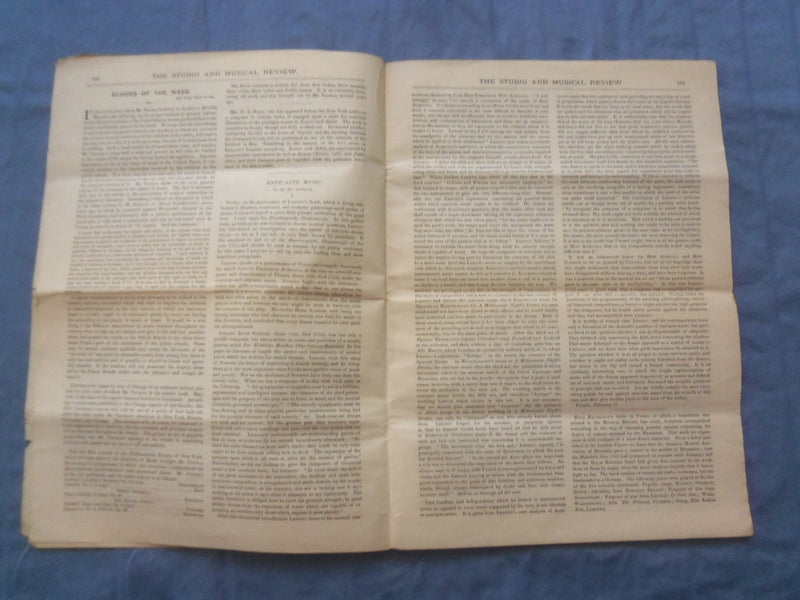 1881 THE STUDIO AND MUSICAL REVIEW NEWSPAPER - LOT OF 4 - NP 8416