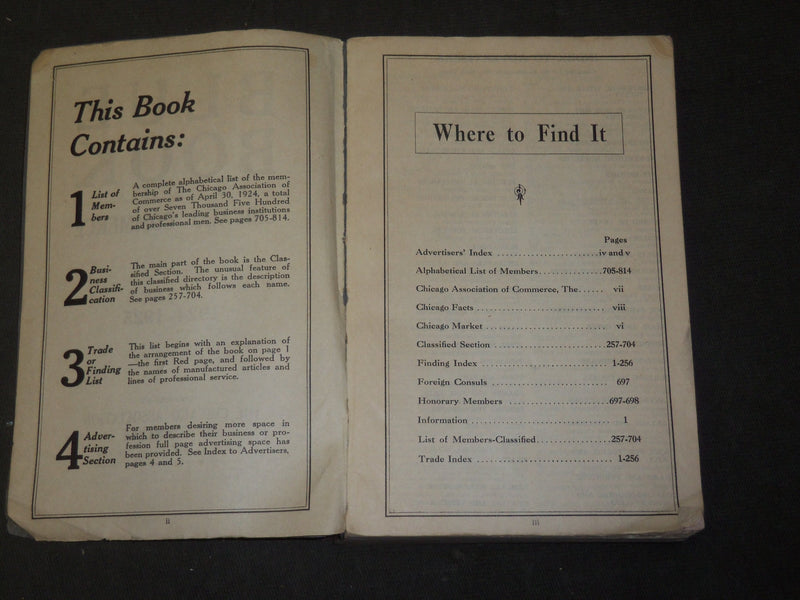 1924-1925 BLUE BOOK OF CHICAGO COMMERCE - SOFTCOVER - KD 5184