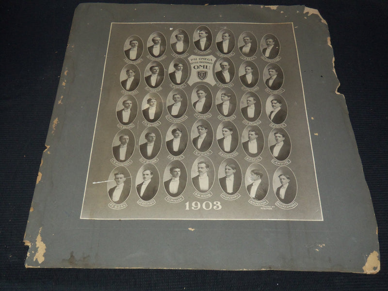 1903 PSI OMEGA DENTAL FRATERNITY MOUNTED PHOTO 21 3/4