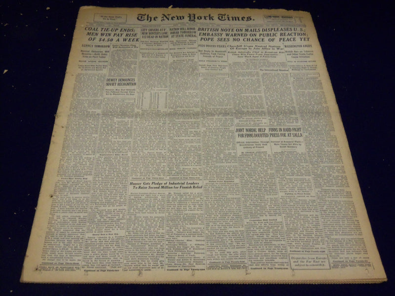 1940 JANUARY 21 NEW YORK TIMES - WILLIAM BORAH DEAD AT 74 - NT 2889