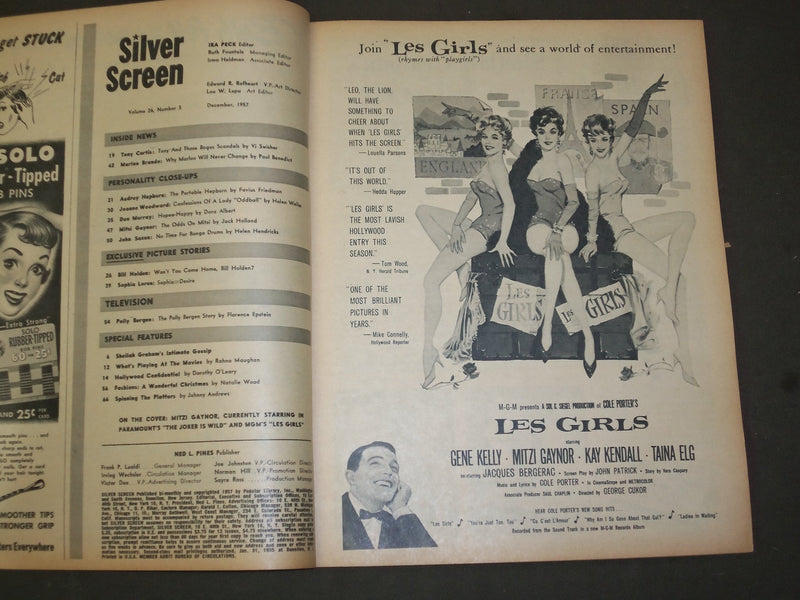 1957 DECEMBER SILVER SCREEN MAGAZINE - MITZI GAYNOR COVER - M 239