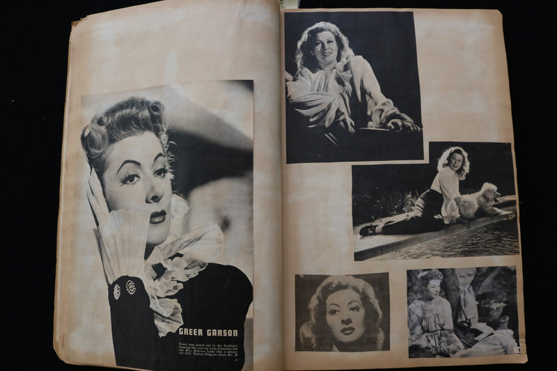 1940'S MOVIE STARS SCRAPBOOK -LUCILLE BALL-JENNIFER JONES-GREER GARSON - E 24941