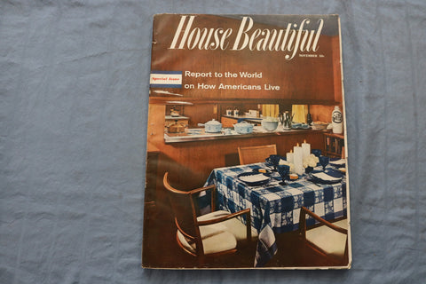 1956 NOVEMBER HOUSE BEAUTIFUL MAGAZINE - HOW AMERICANS LIVE COVER - E 9666