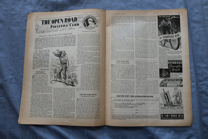 1937 OCTOBER THE OPEN ROAD FOR BOYS MAGAZINE - FUMBLES -THE WHACKER - ST 5510H