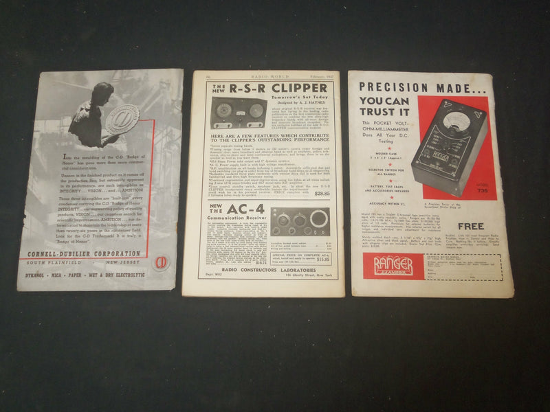 1935-1937 RADIO WORLD MAGAZINE - LOT OF 3 - O 212M