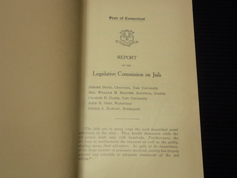 1932 STATE OF CONNECTICUT LEGISLATIVE COMMISSION ON JAILS REPORT - K 2696