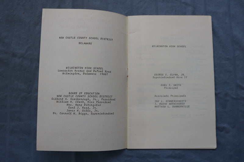 1979 JUNE 14 WILMINGTON HIGH SCHOOL COMMENCEMENT PROGRAM -WILMINGTON, DE - K 712