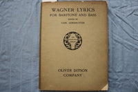 1904-1907 WAGNER LYRICS FOR TENOR & BARITONE AND BASS BOOKS - LOT OF 2 - O 3738